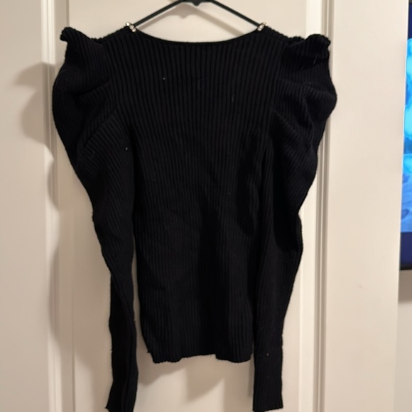 Express Puff Sleeved Rhinestone Sweater - Picture 2 of 2